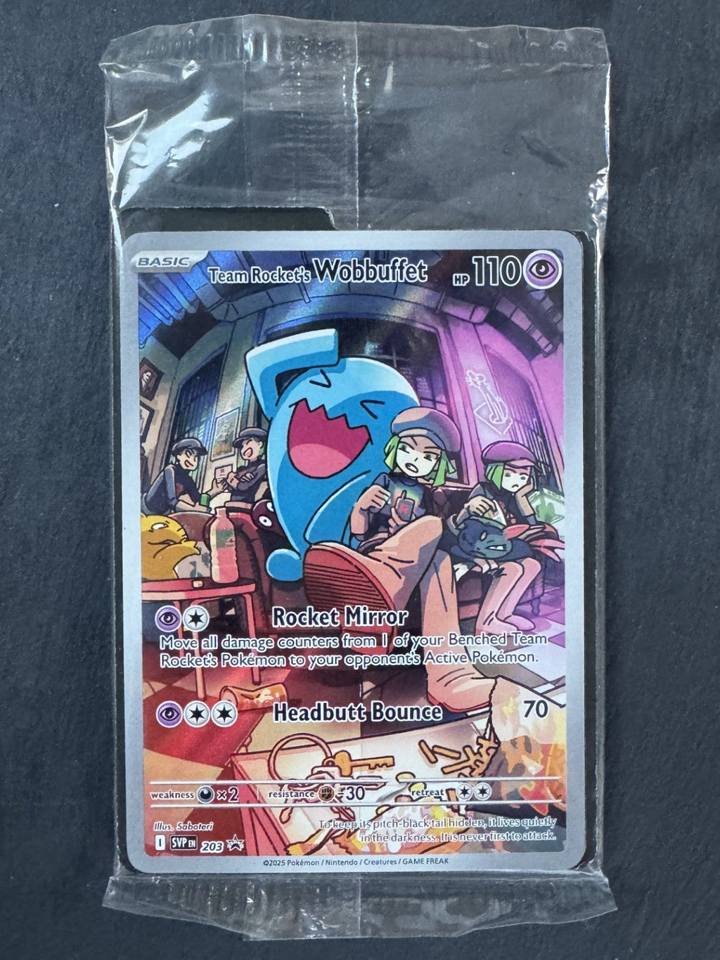 Team Rocket's Wobbuffet - Full art - Sealed - 203